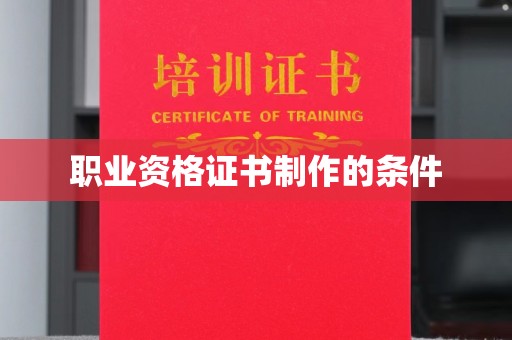 任城职业资格证书制作的条件