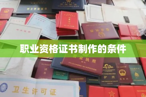 任城职业资格证书制作的条件