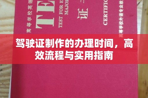 任城驾驶证制作的办理时间，高效流程与实用指南